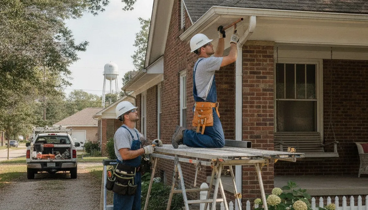 Tulsa, OK plumber repairing a residential pipe for plumbing service