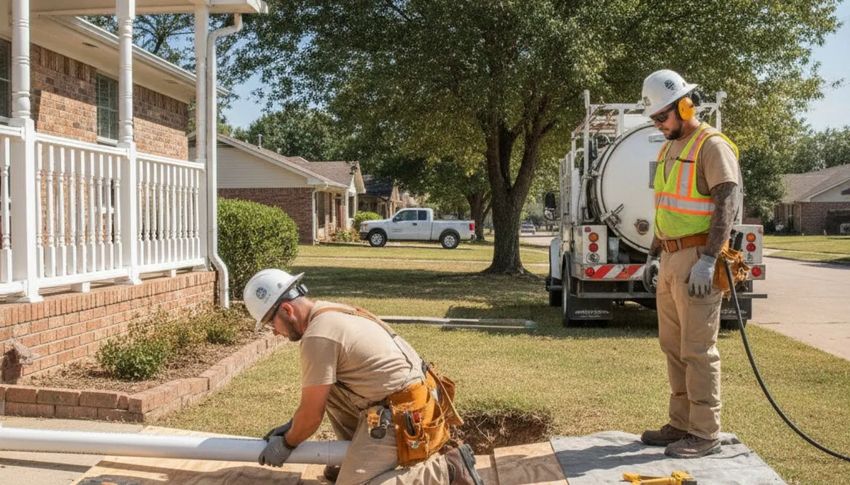 Tulsa, OK plumber repairing a pipe for residential plumbing service