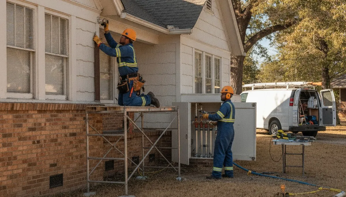 Tulsa, OK plumber repairing a leak for a plumbing service call