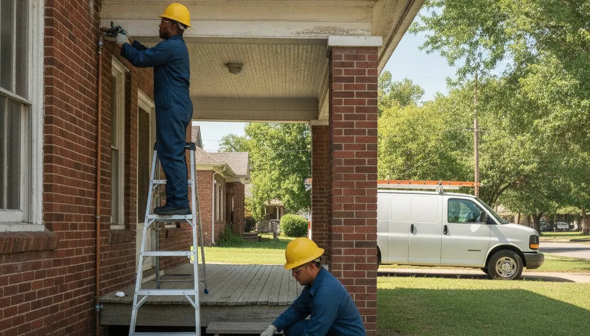 Tulsa, OK plumber repairing a leak for a plumbing service job