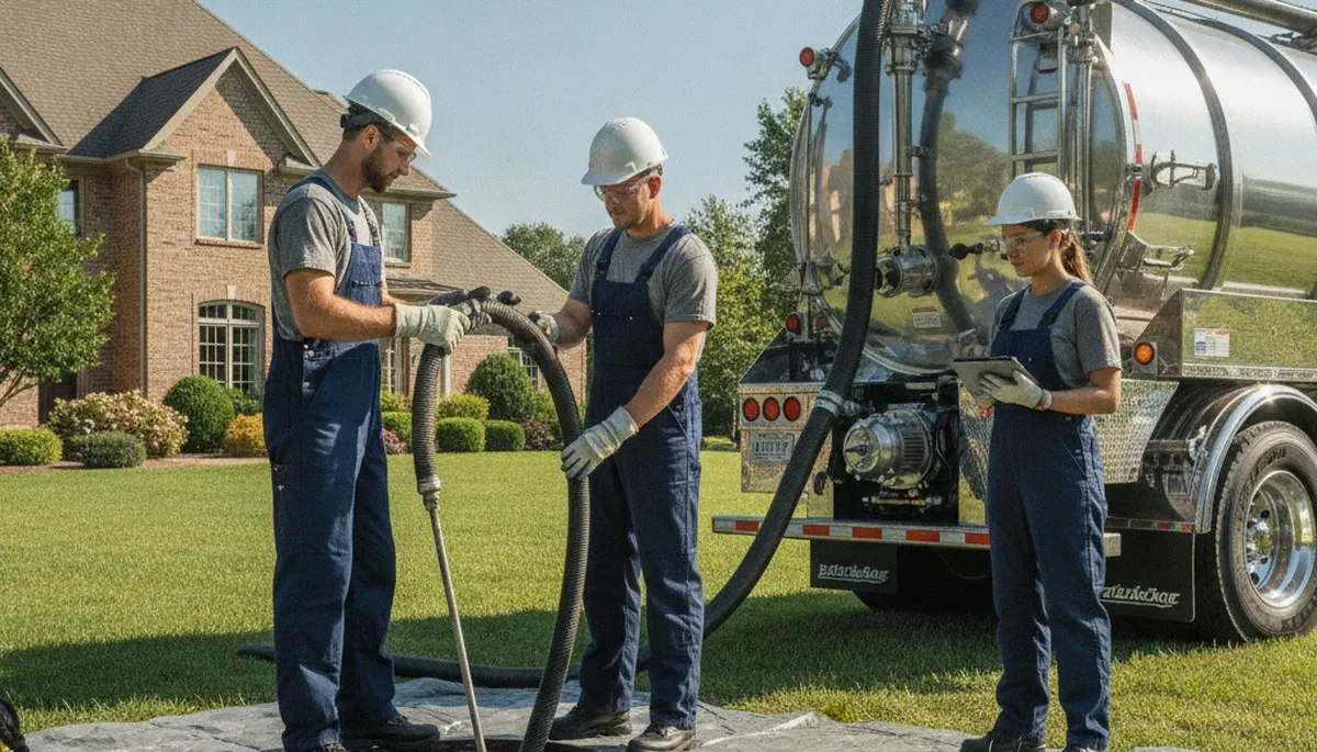 Septic pumping service truck for Tulsa, OK homes by On Call Plumbers