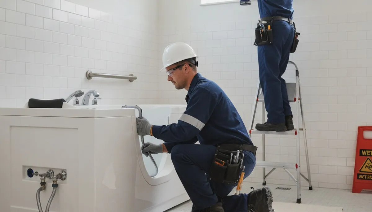 Walk-in tub installation by Tulsa, OK plumber for safer, accessible bathing
